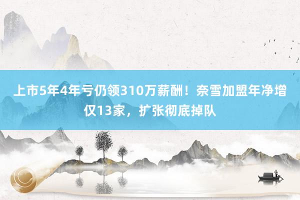 上市5年4年亏仍领310万薪酬！奈雪加盟年净增仅13家，扩张彻底掉队